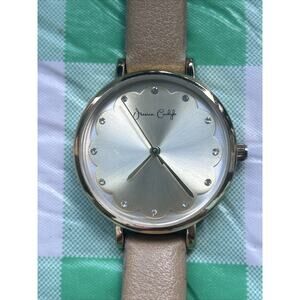 Jessica Carlyle Gold Tone Beige Band Women’s Quartz Watch
